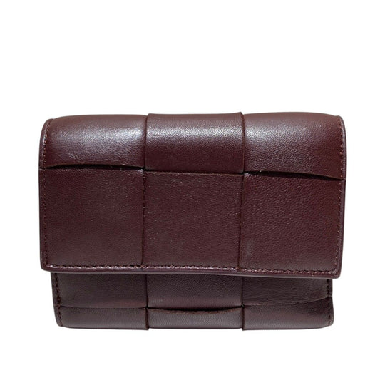 Bottega Veneta Cassette Maxi Intrecciato Trifold Wallet Leather