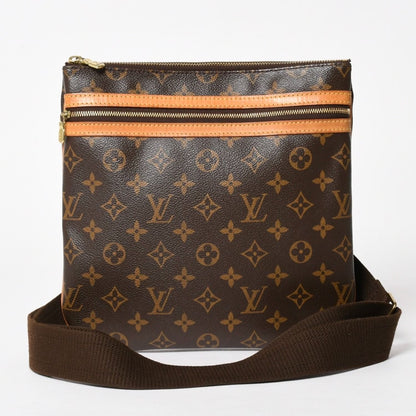 Louis Vuitton Pochette Bosphore Shoulder Bag Monogram Canvas Brown Gold