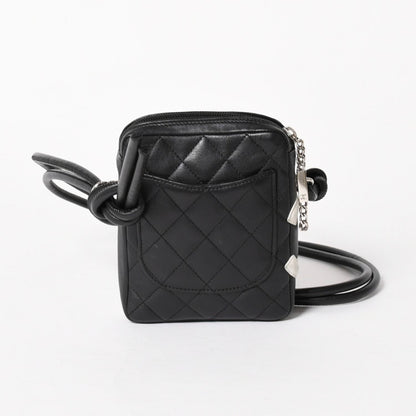 Chanel Mini Cambon Shoulder Bag Medium Pochette Black White Lambskin — view 2