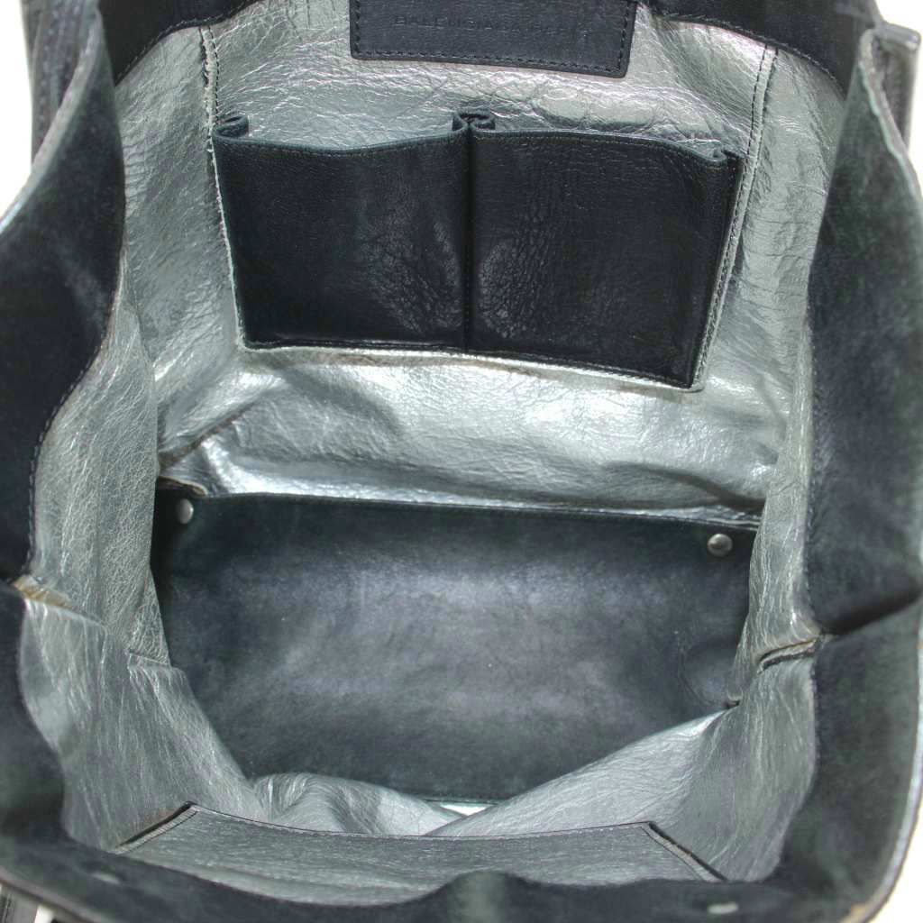 Balenciaga the Paper Tote Leather with Mirror Black — view 5