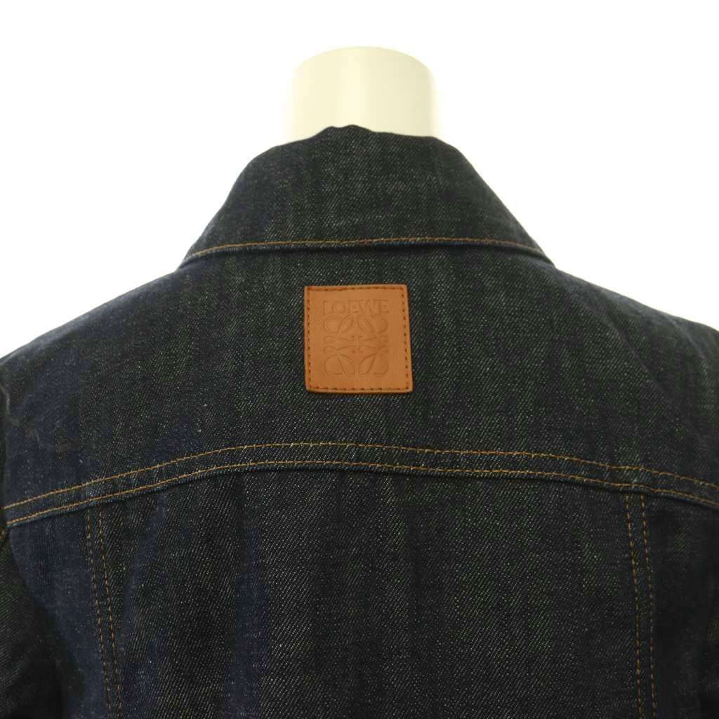Loewe Short Trapeze Denim Jacket Soutien Collar Logo Button 34 Indigo CX — view 7