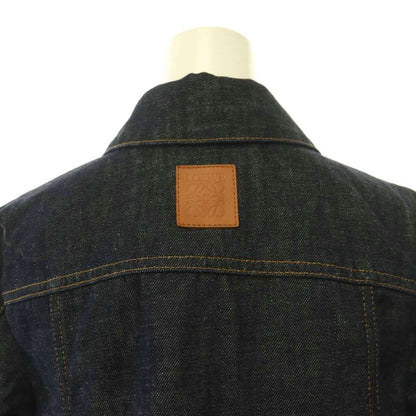 Loewe Short Trapeze Denim Jacket Soutien Collar Logo Button 34 Indigo CX — view 7