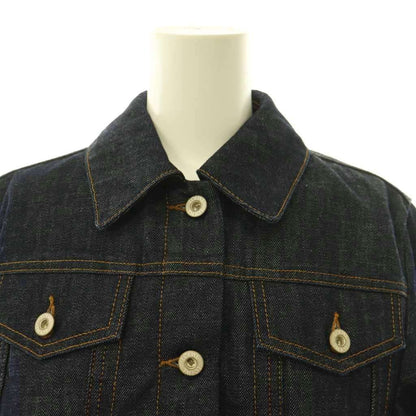 Loewe Short Trapeze Denim Jacket Soutien Collar Logo Button 34 Indigo CX — view 5