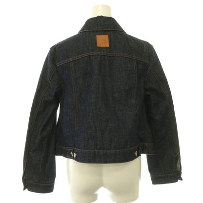 Loewe Short Trapeze Denim Jacket Soutien Collar Logo Button 34 Indigo CX — view 2