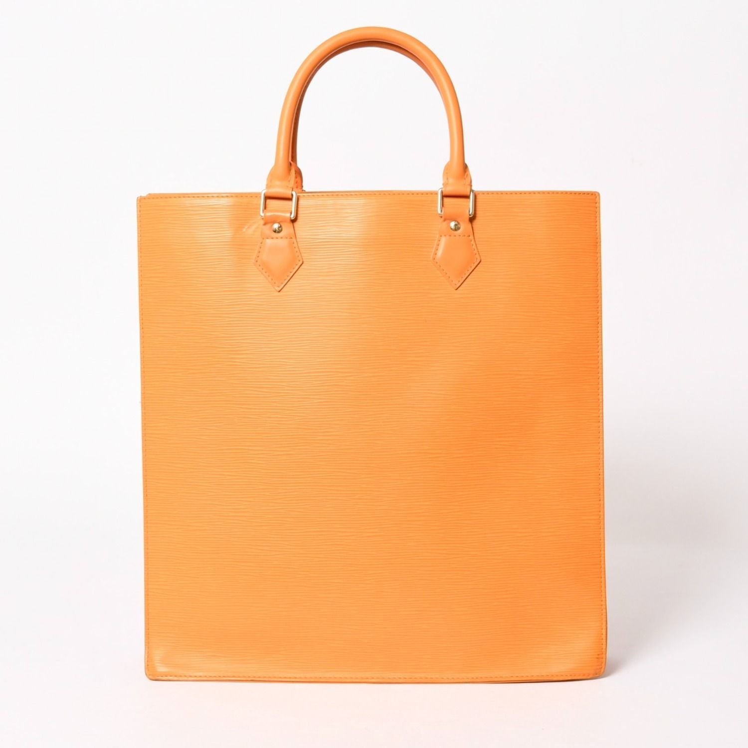 Louis Vuitton Sac Plat GM Tote Bag Business Square Shape Epi Leather Orange Gold — view 2