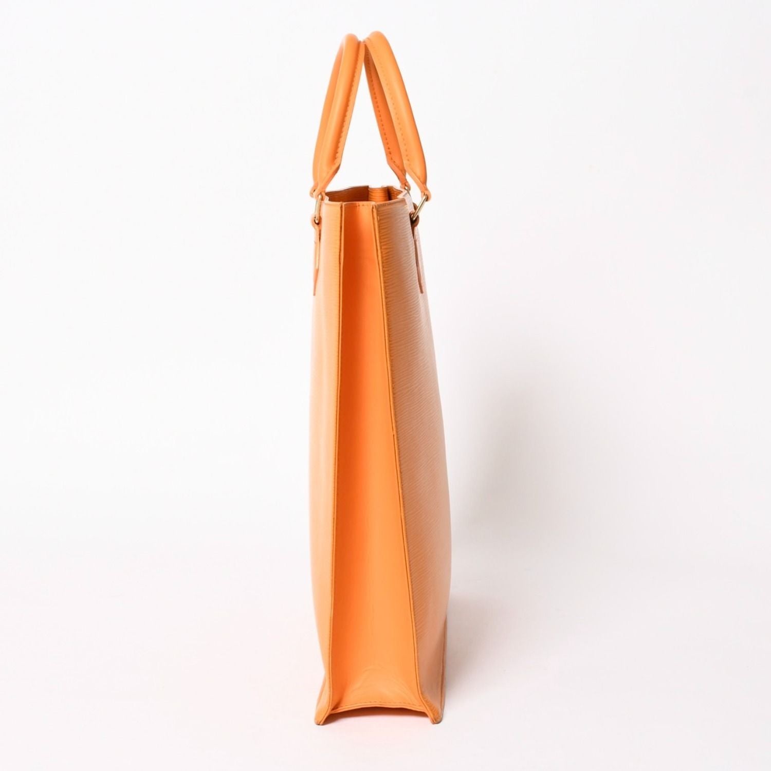 Louis Vuitton Sac Plat GM Tote Bag Business Square Shape Epi Leather Orange Gold — view 4