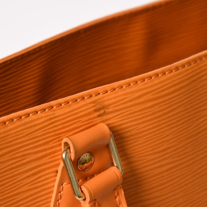 Louis Vuitton Sac Plat GM Tote Bag Business Square Shape Epi Leather Orange Gold — view 8