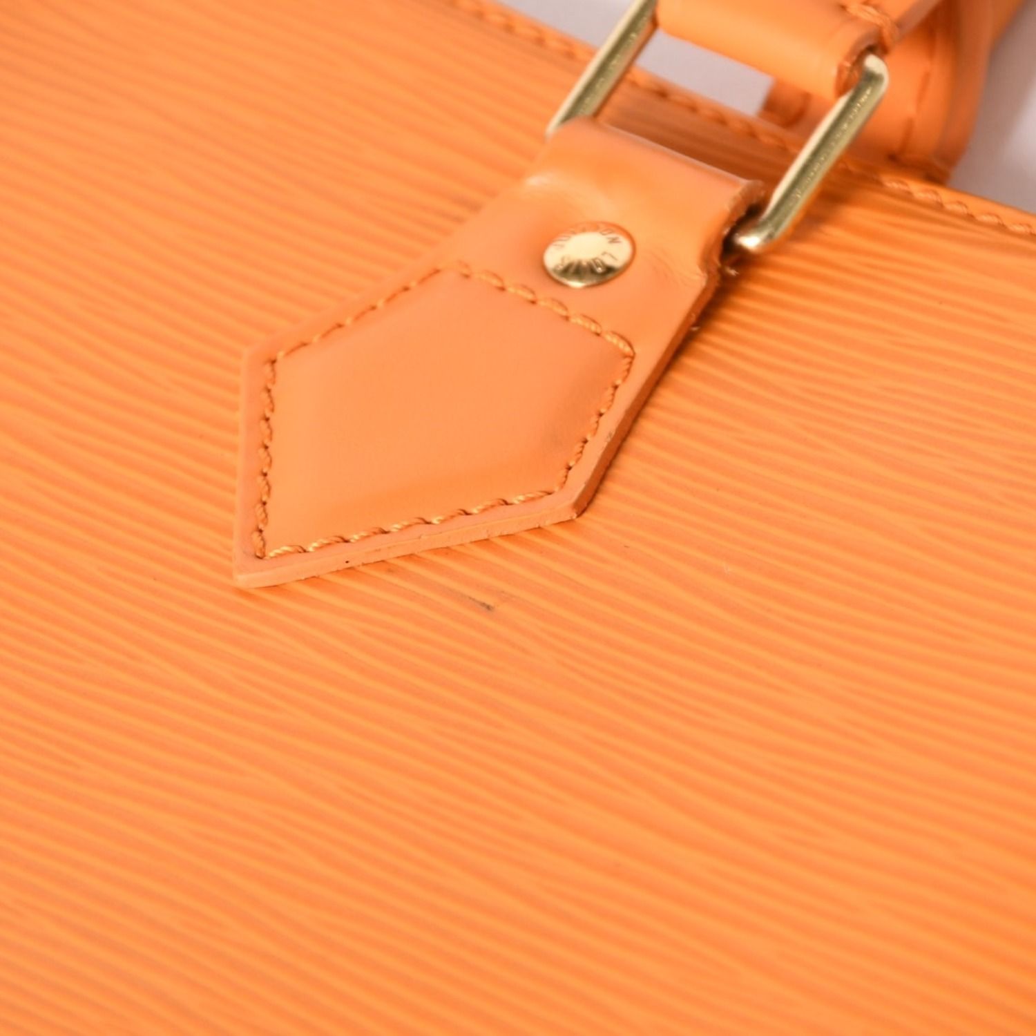 Louis Vuitton Sac Plat GM Tote Bag Business Square Shape Epi Leather Orange Gold — view 5