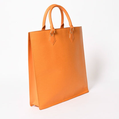 Louis Vuitton Sac Plat GM Tote Bag Business Square Shape Epi Leather Orange Gold — view 3