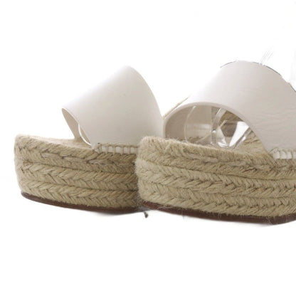 Hermes Tipoli Sandals Wedge Sole Espadrilles Kelly Ankle Strap Leather Brown 38 — view 5
