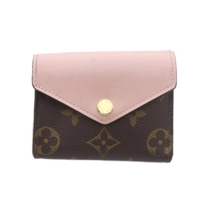 Louis Vuitton Portefeuille Zoe Trifold Wallet Brown Pink Snap Button Closure