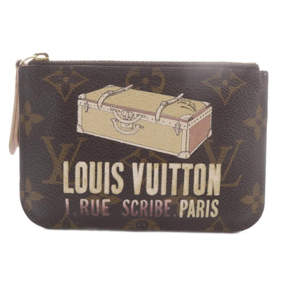Louis Vuitton Monogram Trunk Print Pochette Cles Key Case Coin Brown