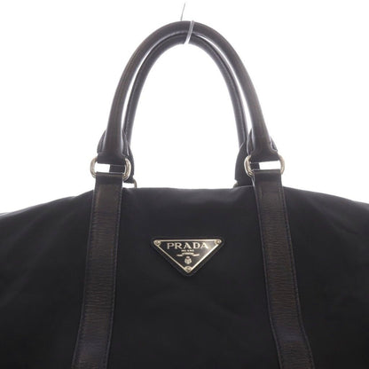 Prada Tessuto Plate Boston Bag Black — view 4