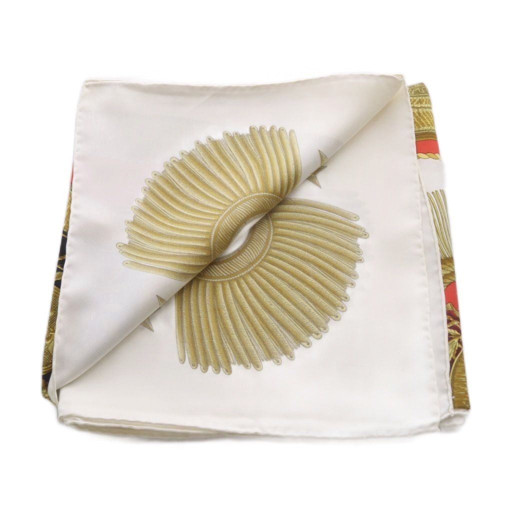 Hermes Scarf Carre 90 Poste Et Cavalerie Silk Red White — view 5