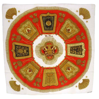 Hermes Scarf Carre 90 Poste Et Cavalerie Silk Red White