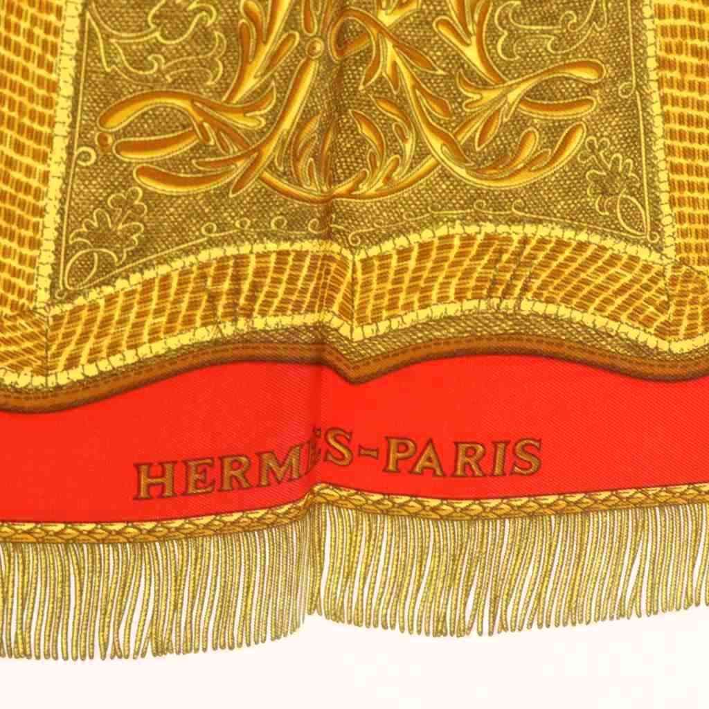 Hermes Scarf Carre 90 Poste Et Cavalerie Silk Red White — view 3