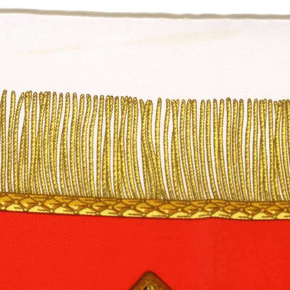 Hermes Scarf Carre 90 Poste Et Cavalerie Silk Red White — view 9