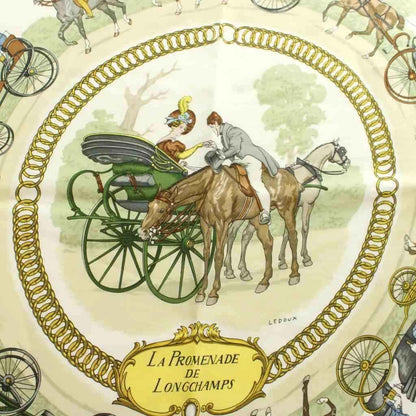 Hermes la Promenade de Longchamps Walk to Long Chien Carre 90 Scarf All Over — view 5