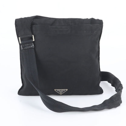 Prada White Tessuto Nylon Triangle Logo Leather Shoulder Bag Crossbody Messenger