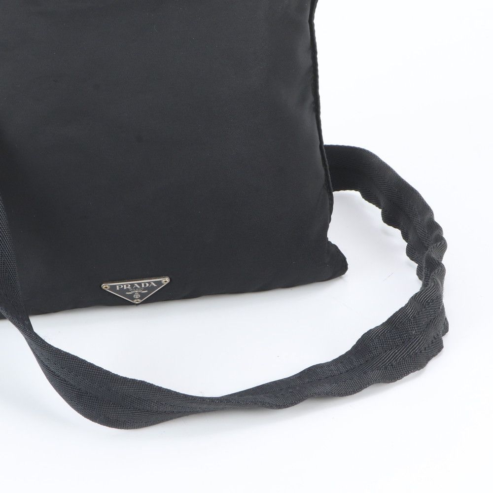 Prada White Tessuto Nylon Triangle Logo Leather Shoulder Bag Crossbody Messenger — view 2