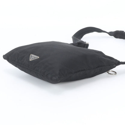 Prada White Tessuto Nylon Triangle Logo Leather Shoulder Bag Crossbody Messenger — view 4