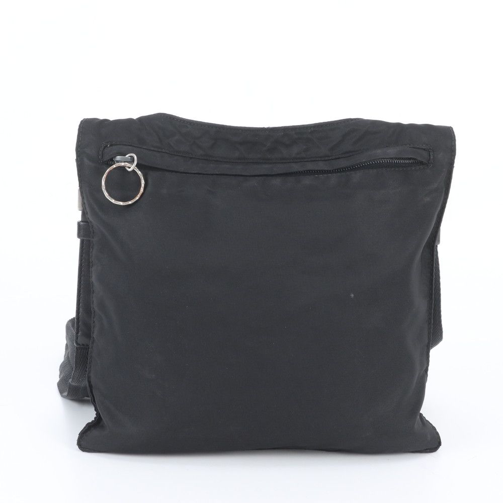 Prada White Tessuto Nylon Triangle Logo Leather Shoulder Bag Crossbody Messenger — view 3