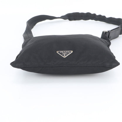 Prada White Tessuto Nylon Triangle Logo Leather Shoulder Bag Crossbody Messenger — view 6