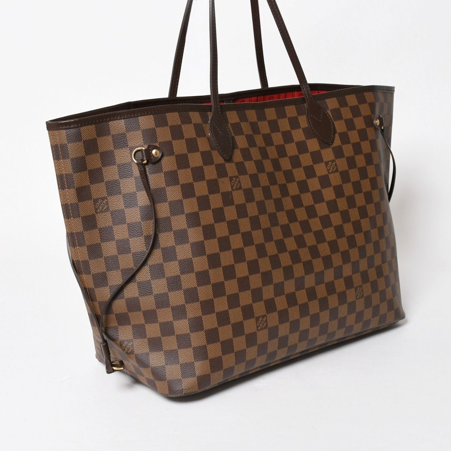 Louis Vuitton Neverfull GM Tote Bag Damier Ebene Brown Vintage Gold — view 3