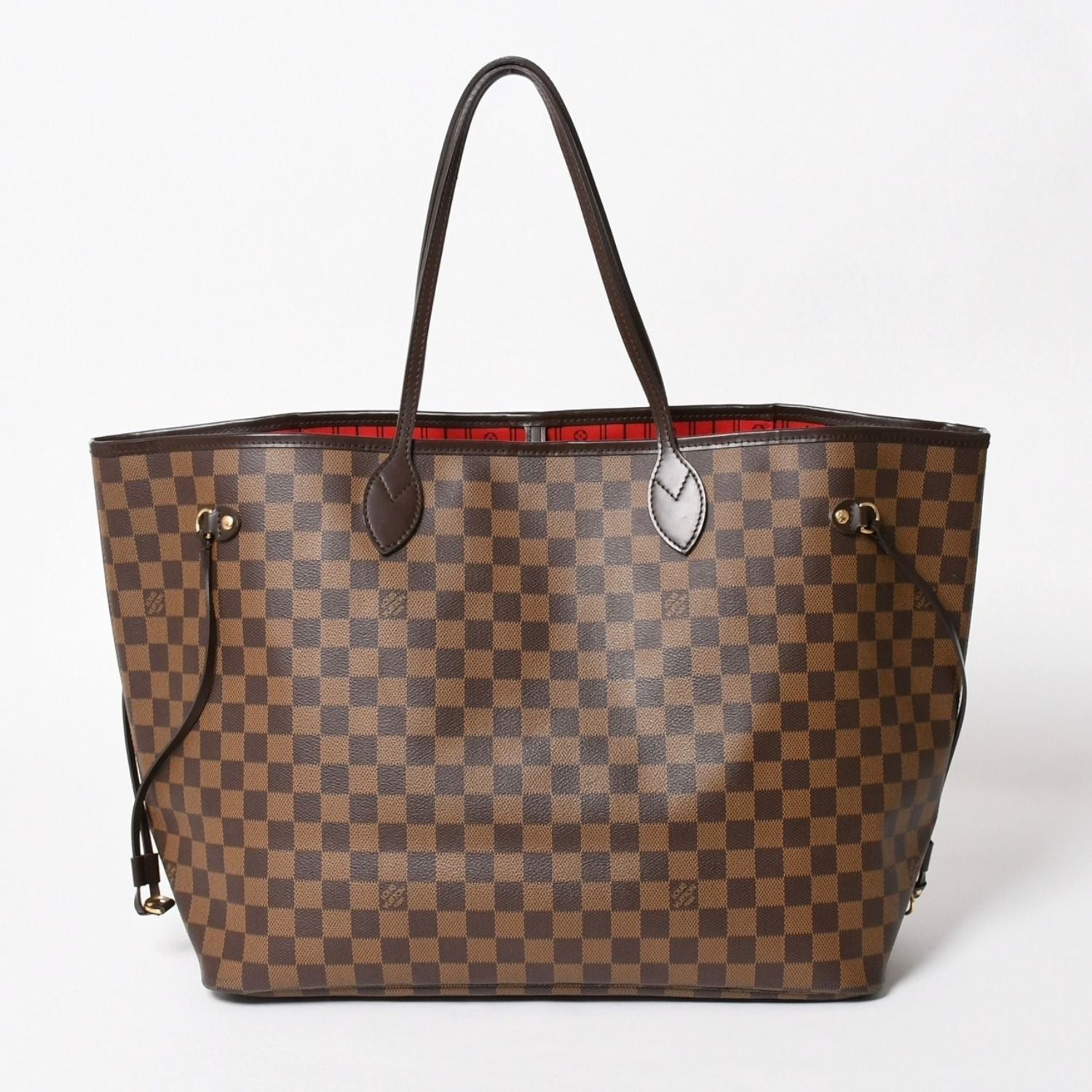 Louis Vuitton Neverfull GM Tote Bag Damier Ebene Brown Vintage Gold