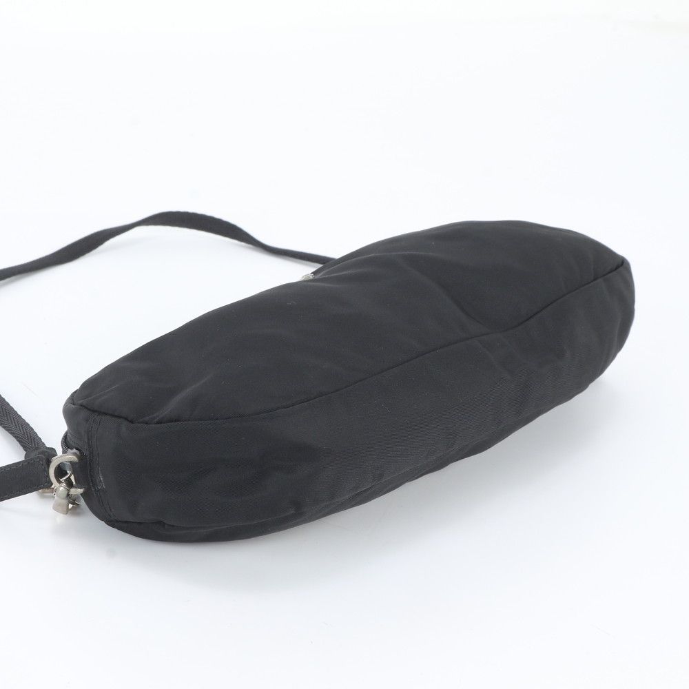 Prada White Tessuto Nylon Triangle Logo Shoulder Bag Po — view 5