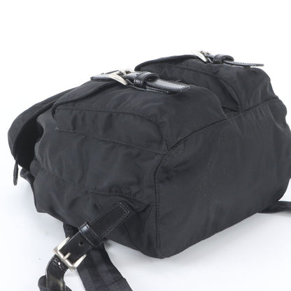 Prada White Tessuto Nylon Triangle Logo Leather Backpack — view 4
