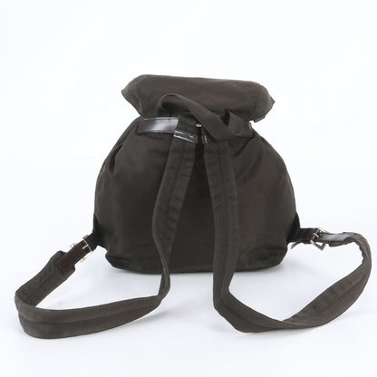 Prada White Tessuto Nylon Triangle Logo Leather Backpack — view 3