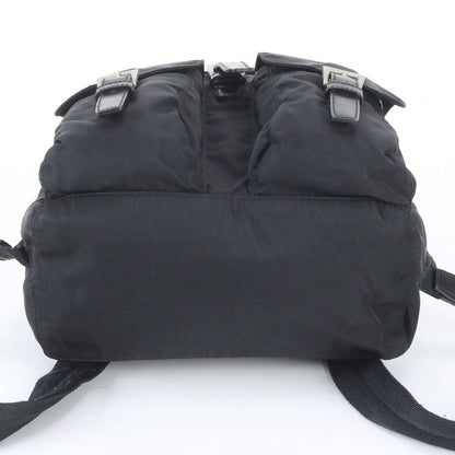 Prada White Tessuto Nylon Triangle Logo Leather Backpack — view 6