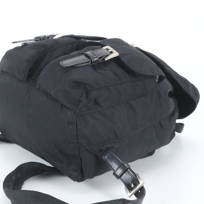 Prada White Tessuto Nylon Triangle Logo Leather Backpack — view 4