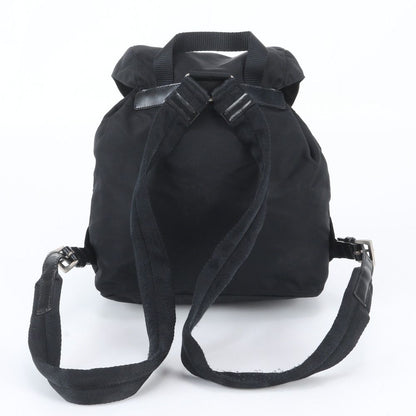 Prada White Tessuto Nylon Triangle Logo Leather Backpack — view 3