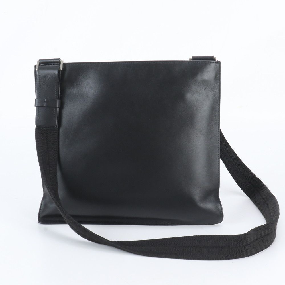 Prada White Tag Leather Shoulder Bag Crossbody Messenger Business Tote
