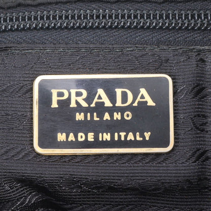 Prada White Tessuto Nylon Triangle Logo Chain Shoulder Leather Backpack — view 8