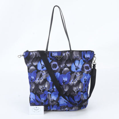 Prada Tessuto Nylon Triangle Logo Leather 2-Way Shoulder Bag Tote
