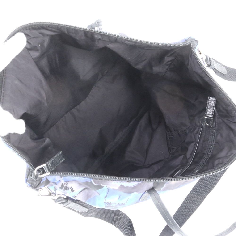 Prada Tessuto Nylon Triangle Logo Leather 2-Way Shoulder Bag Tote — view 8