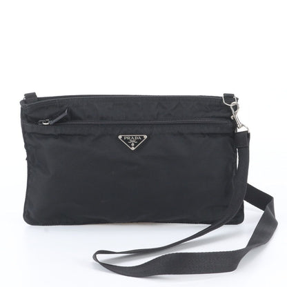 Prada White Tessuto Nylon Triangle Logo Leather Shoulder Bag Crossbody Tote