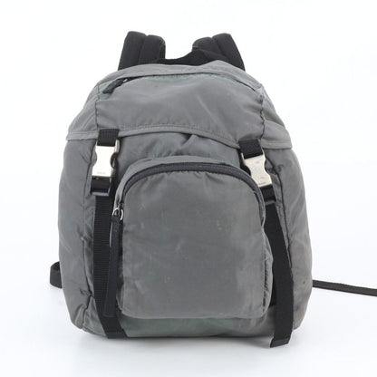 Prada White Tessuto Nylon Triangle Logo Backpack