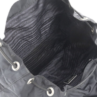 Prada White Tessuto Nylon Triangle Logo Leather Backpack Shoulder — view 7