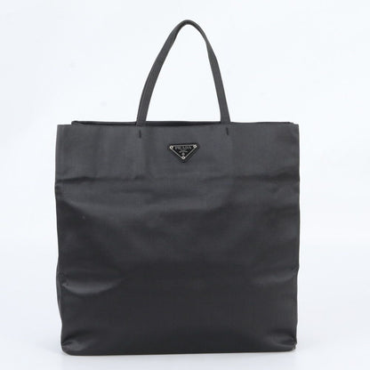 Prada White Tessuto Nylon Triangle Logo Leather Tote Shoulder Business