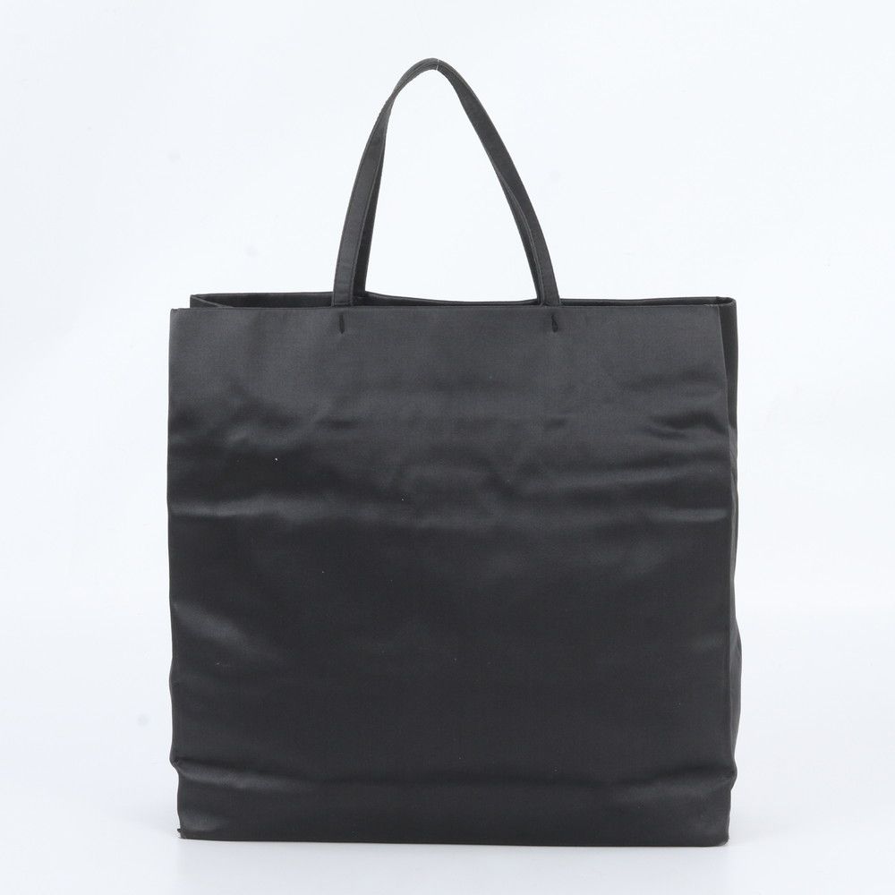 Prada White Tessuto Nylon Triangle Logo Leather Tote Shoulder Business — view 3