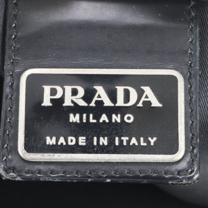 Prada White Tessuto Nylon Triangle Logo Leather Shoulder Bag Crossbody — view 8