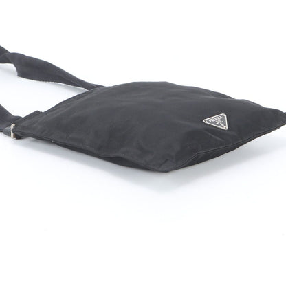 Prada White Tessuto Nylon Triangle Logo Leather Shoulder Bag Crossbody Messenger — view 5