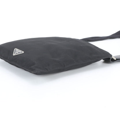 Prada White Tessuto Nylon Triangle Logo Leather Shoulder Bag Crossbody Messenger — view 4