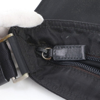 Prada White Tessuto Nylon Triangle Logo Leather Shoulder Bag Crossbody Messenger — view 8