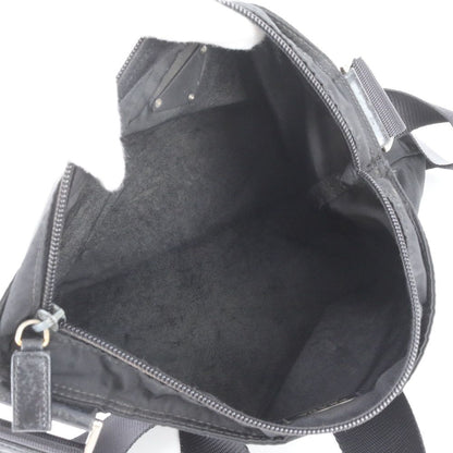 Prada White Tessuto Nylon Triangle Logo Leather Shoulder Bag Crossbody Black — view 7