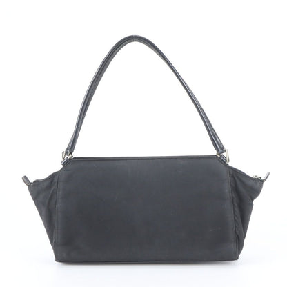 Prada White Tessuto Nylon Triangle Logo Leather Tote Shoulder Hand — view 3